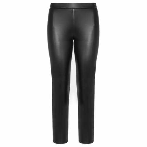 Damen Fleece Thermo Leggings Leggins Hose Leder-Optik Hohe Taille High-Waist  - Bild 2 von 5