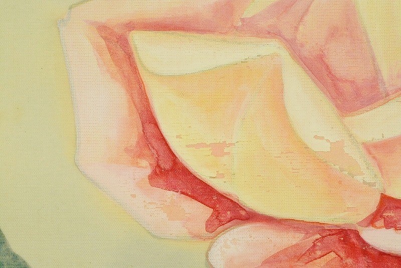 JAPANESE ART Painting Hanging Scroll Rose Antique VINTAGE Asian