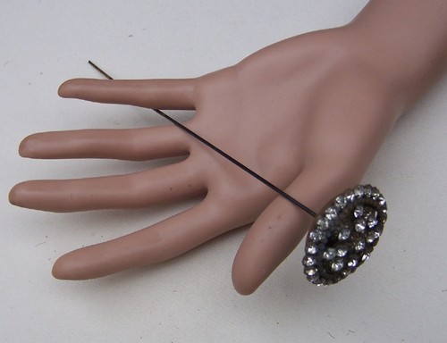 Vintage rhinestone long shafted hat pin Victorian Edwardian (ACB) - Picture 4 of 8