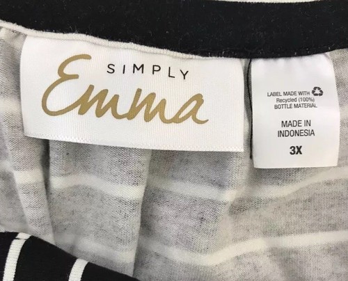 Nuevo vestido camisero Simply Emma para mujer talla grande 3X a rayas sin mangas - Imagen 5 de 11