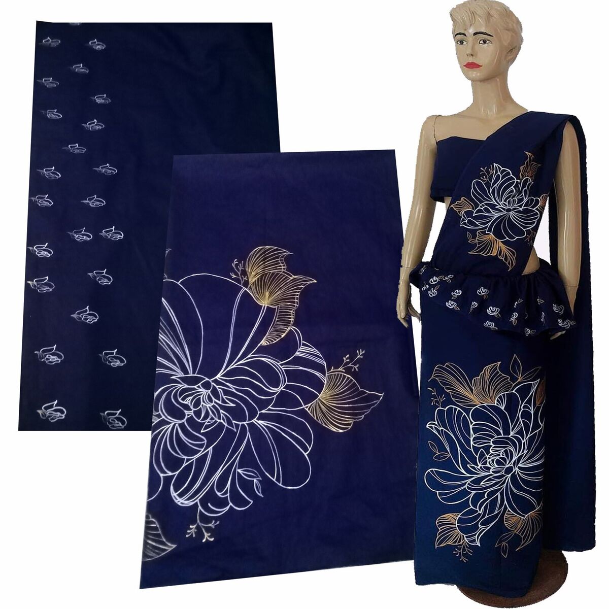 Hand Batiked Aquarium Sarongs Blue Background Hand Batiked Aquarium Sarongs Blue Background