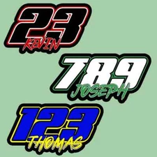 Custom Race Sticker Personalized Racing Name Number Text Car Decal Waterproof 3'