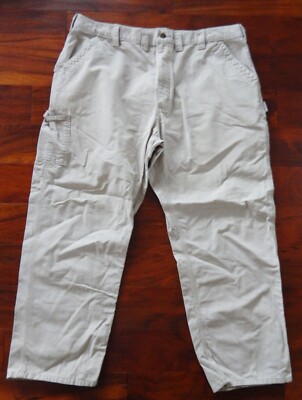 Carhartt Men s Tan Dungaree Fit Carpenter Work Wear Pants Sz TagSays44Measures40