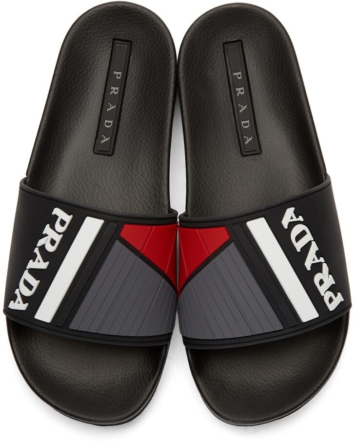 サンダル Prada Rubber Slides Black Prada Rubber Slides Black (Women's