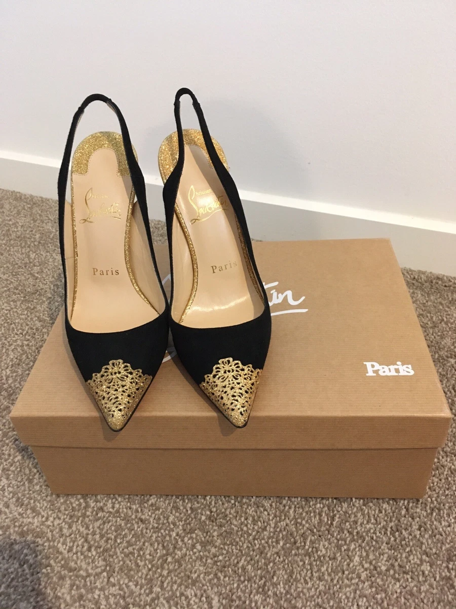 CHRISTIAN LOUBOUTIN Daffodile Black Suede Platform Pumps Heels US 7.5 / EU  37.5 | eBay