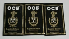 3X OCB ROLLING PAPERS REPUBLIC TOBACCO SINGLE WIDE 150 PER PACK 450 TOTAL SHEETS