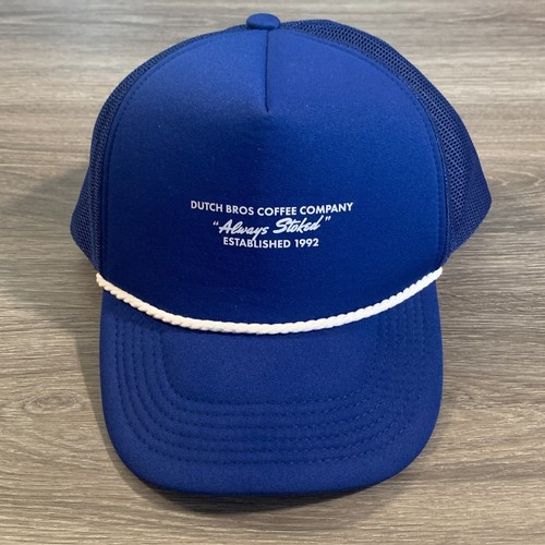 Dutch Bros Hat Adult One Size Blue Snapback Mesh Trucker - Picture 1 of 8