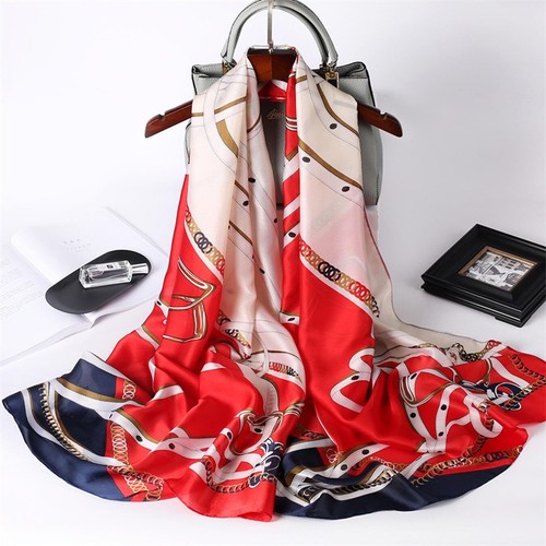 Silk Scarf 100% Mulberry Silk Fashion Scarves Long Lightweight Shawl Wrap - Picture 5 of 7