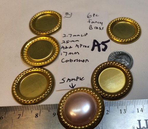 vtg Round Brass Rhinestone Flat Back Settings w/ Lip Some Miriam Haskell Lot 314 - Picture 38 of 60