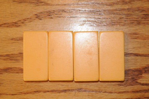 Catalin or Bakelite Butterscotch Dominoes by Cardinal 26 Tiles with Original Box - Picture 7 of 15