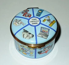 HALCYON DAYS ENGLISH ENAMEL BOX -TIME CAPSULE 2000- LE 348/500 - LONGFELLOW -MIB