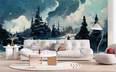 3D Sky Cloud Forest Scenery Self-adhesive Removable Wallpaper Murals