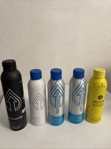 WEGWASSER Aluminium Flaschen �� alle 5 Flaschen leer KEIN WASSER DRINNEN