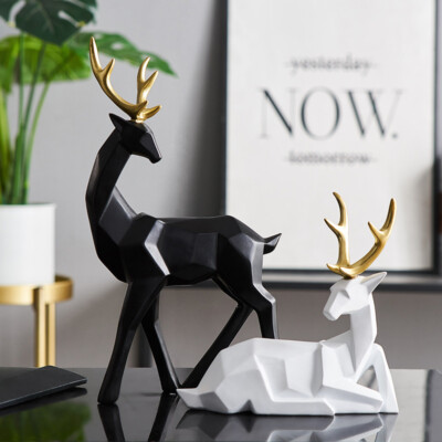 Harz Hirsch Statue Rentier Skulptur Dekoration Nordic Home Schreibtisch Dekor
