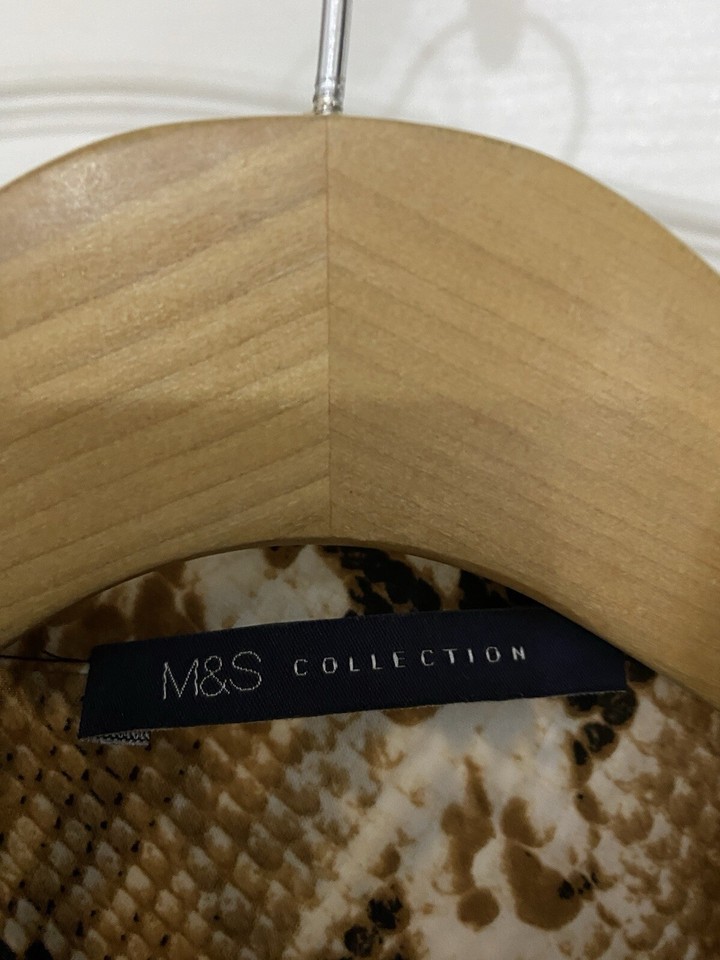 M+S BROWN SNAKESKIN PRINT SHIRT SIZE 12 eBay