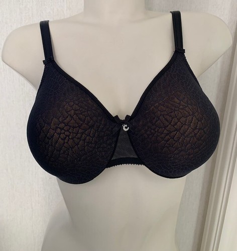 Chantelle C Magnifique UK 34F Wired Full Cup Unpadded Smooth Tshirt Black Bra - Picture 2 of 8