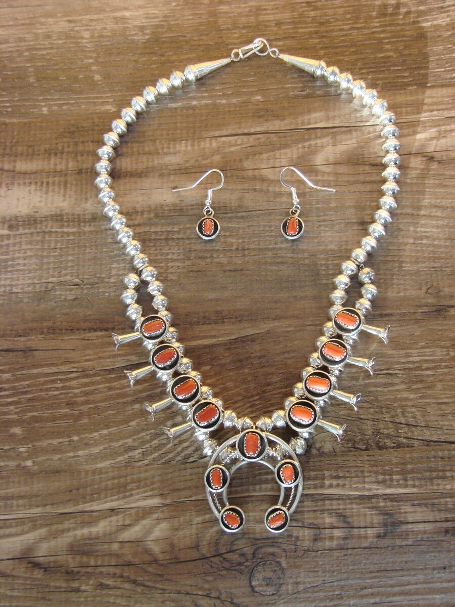 267 Grams!! Vintage Native American Navajo Turquoise Sterling Silver Squash Blossom Necklace 267 Grams!! Vintage Native American Navajo Turquoise Sterling Silver Squash Blossom Necklace