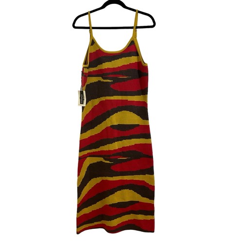 Maxi Vestido Suéter Tejido Retro Revolve Callahan Talla M Amarillo Gris y Rosa Onda Salvaje - Imagen 1 de 10