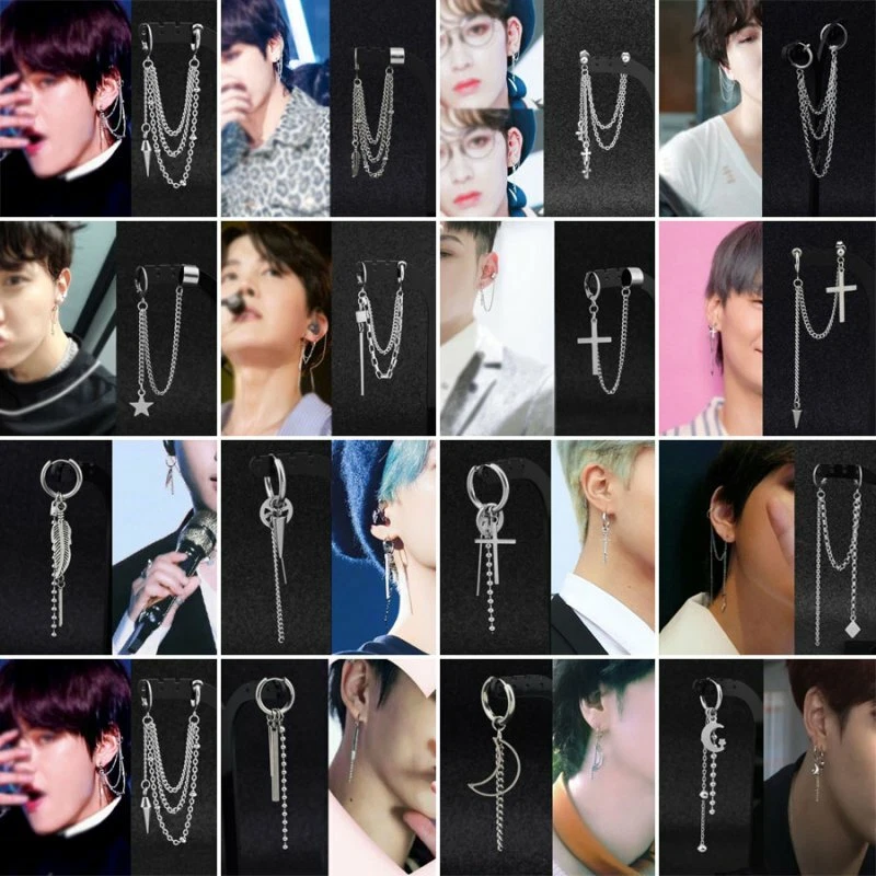 Men's korean fashion earrings deals