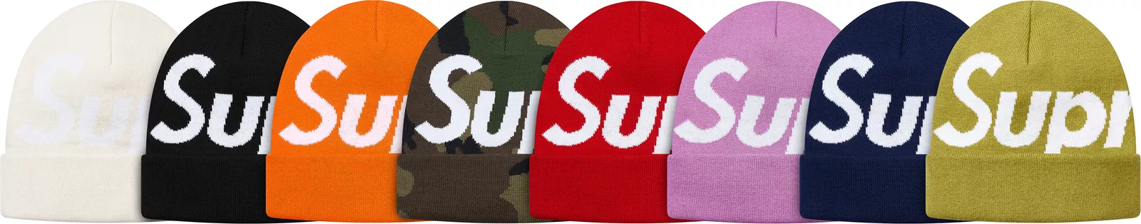 Supreme Big Logo cachemire beanie mousse blanche F/W 17