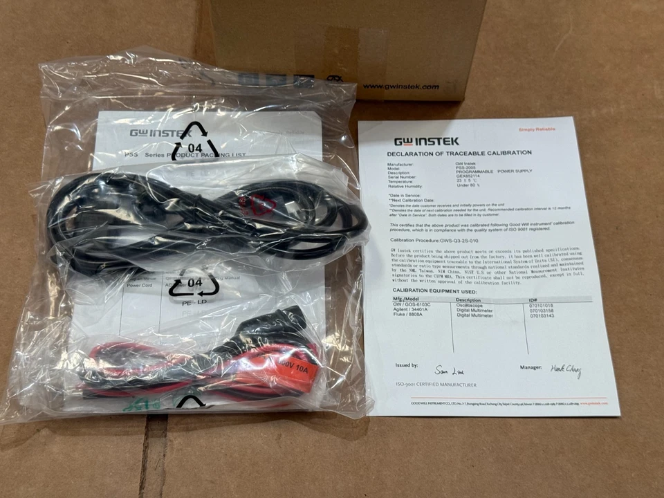 GW Instek PSS-2005 20V 5A 100W Bench DC Power Supply RS-232 - Image 3 of 3