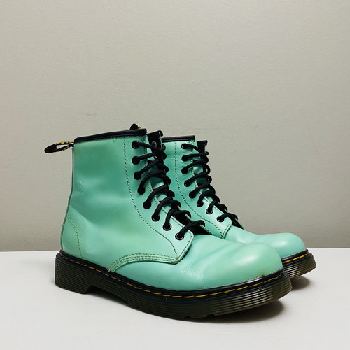 Doc Dr Martens Combat Style Stiefel 1460 J Jugend Kinder Mädchen türkis Größe 3 - Bild 1 von 16