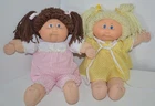 Cabbage Patch Kids Dolls Brown & Blonde double pony freckles coleco 1980s
