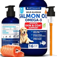 Salmon Oil for Dogs - Omega 3 - 16 FL OZ Wild Alaskan 16 OZ, 4