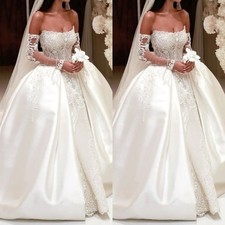 Gorgeous Wedding Dresses Mermaid with Detachable Train Lace Bridal Gowns
