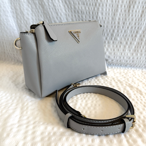 GUESS Noelle triple compartment faux-leather small crossbody bag - Lavender grey - Picture 3 of 13