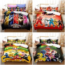 Boys Power Rangers Doona Duvet Cover Pillowcases Single Double Bedding Set Gift