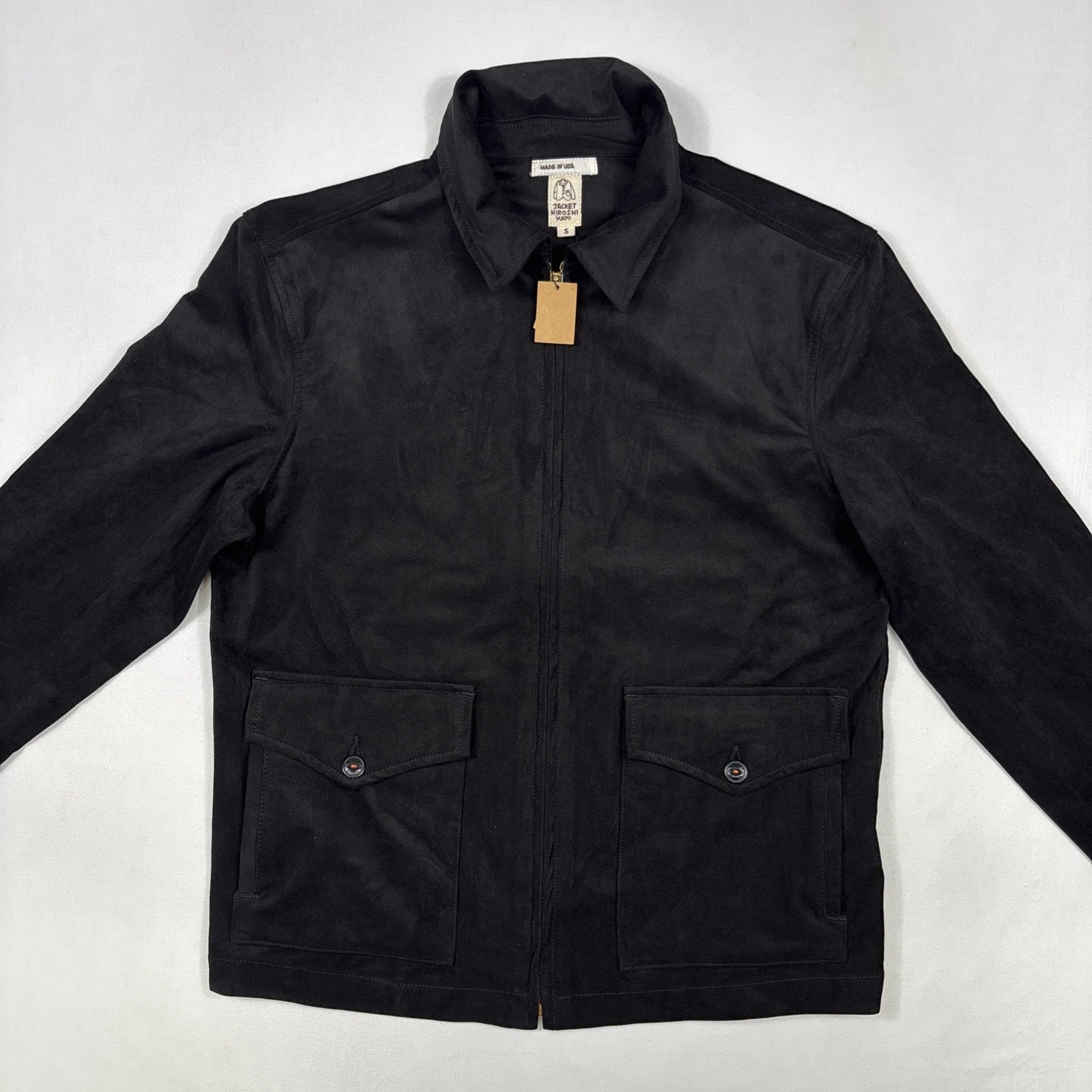 Hiroshi Kato The Propeller Velour Knit Jacket Men's S Jet Black Velvet NEW $458 - product detail image 2