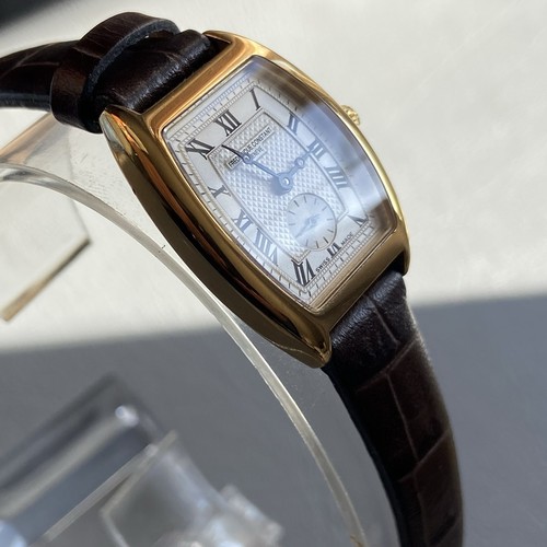 Ladies Genuine Frederique Constant Swiss Designer Watch Leather Gold Roman - Picture 3 of 14