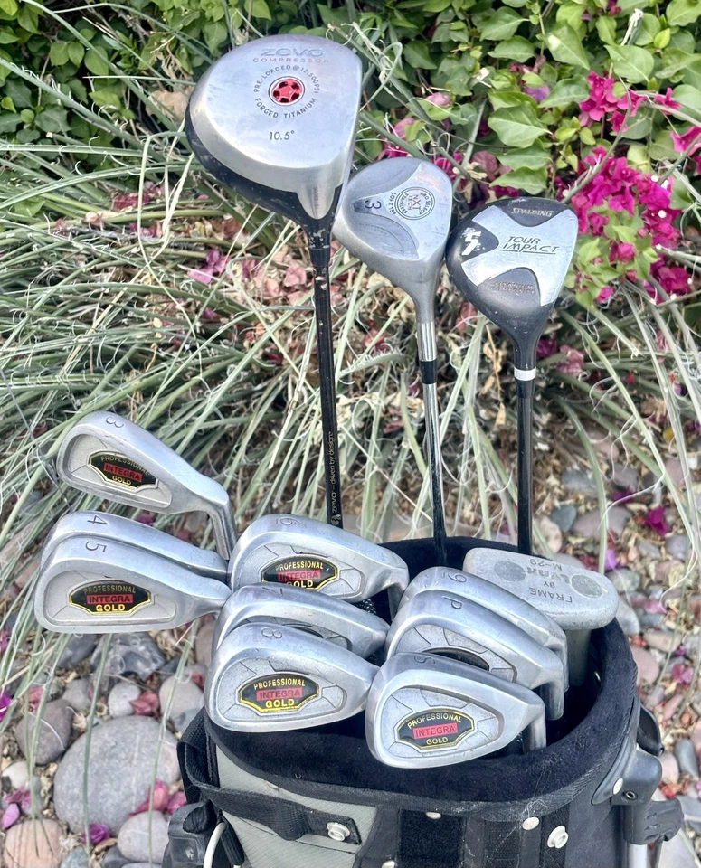 Juego de golf para hombre Integra hierros dorados Driver Woods bolsa de pie de golf diestro juego de inicio Foto 2 de 4