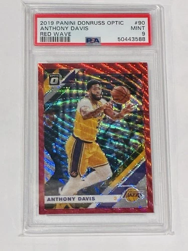 Panini 2019-20 Donruss Optic Anthony Davis #90 Red Wave Prizm PSA 9