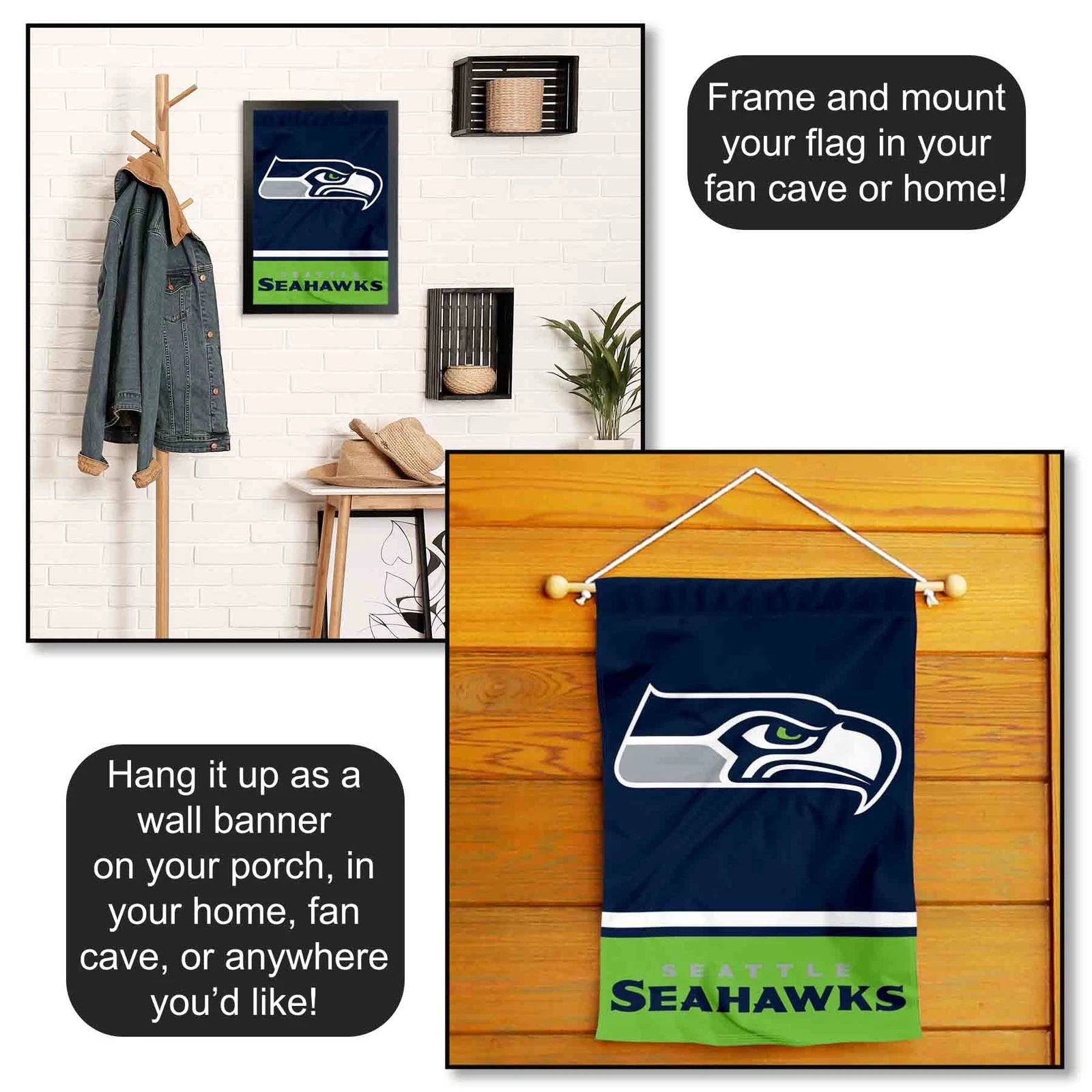 Seattle Seahawks Garden Flag and Yard Banner