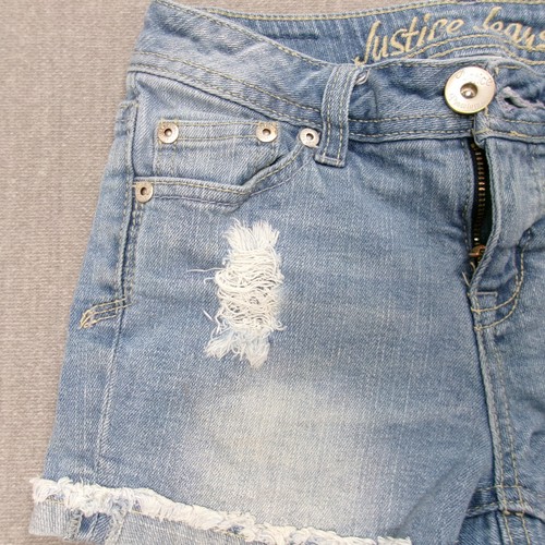 Lot of 2 Shorts Justice Blue Denim Distressed 5 PocketOld Navy Girls Tan Size 10 - Picture 6 of 20