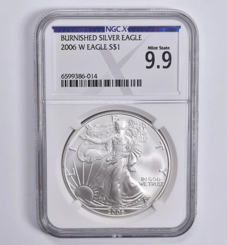 Mint State 9.9 2006-W Burnished Silver Eagle NGC X NGCX ALMOST PERFECT *7842