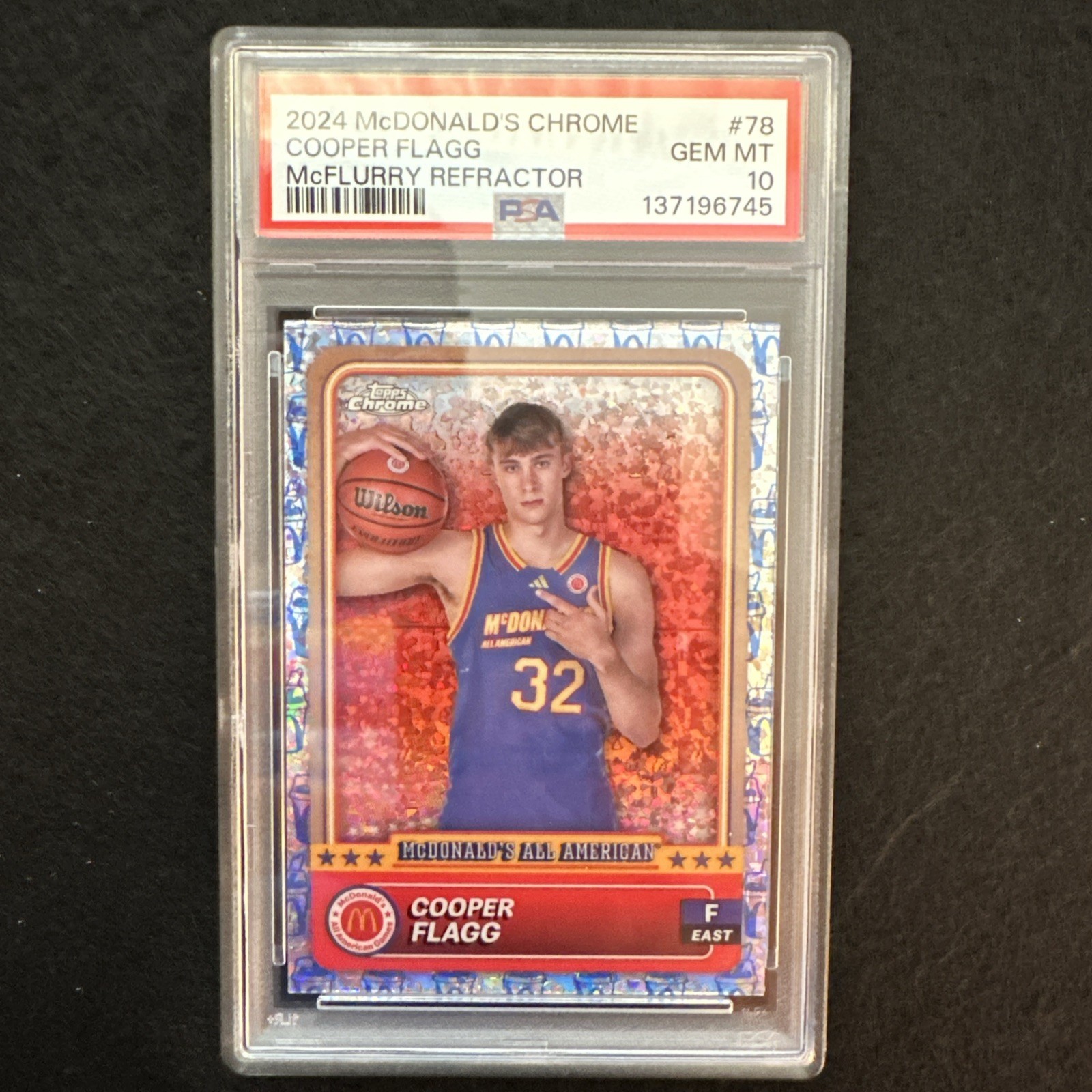 2024 TOPPS CHROME MCDONALD'S ALL AMERICAN MCFLURRY REFRACTOR COOPER FLAGG PSA 10