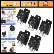 5 Pack 12V 40A Heavy Duty Automotive Relay Switch - 4-Pin SPST for Fuel Pump, Fa
