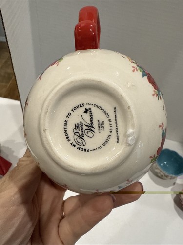 The Pioneer Woman "Cheerful Rose"  4 Piece Measuring Cup Set- Ceramic Multi Clr - Picture 4 of 17