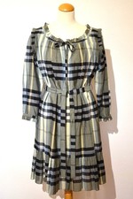 Burberry Kleid für Sommer aus Bumwolle mit Nova-Check-Muster in Grün Größe XS