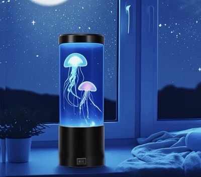 LED Jellyfish Lava Lamp USB Night Light 10'' Color Changing Electric Aquarium