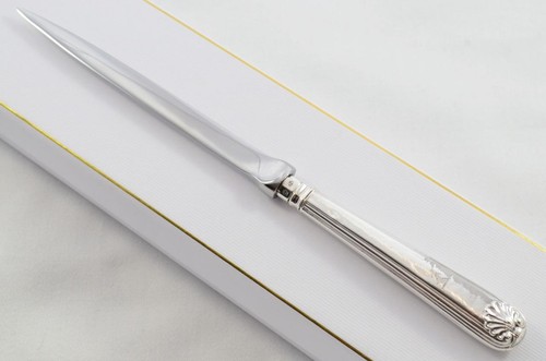 RARO Antiguo Abridor de Letras con Mango de Plata Esterlina Sólida Hilo y Carcasa 1850 - Imagen 1 de 6