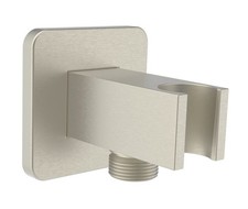 1/2 NPT Solid Brass Square Wall Supply Elbow Shower Holder Brushed Nickel