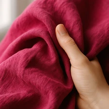 Deep Cerise Linen Fabric by the Yard – Ideal for Summer Apparel & DIY Décor