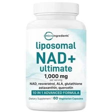 Liposomal NAD+ Ultimate 1,000mg | 60 Veggie Capsules | 10-in-1 with Resveratrol