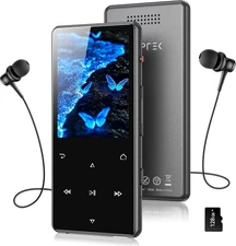 AGPTEK 128GB MP3 Player with Bluetooth 5.4, M6 2.4 inch Music Player with One-Cl