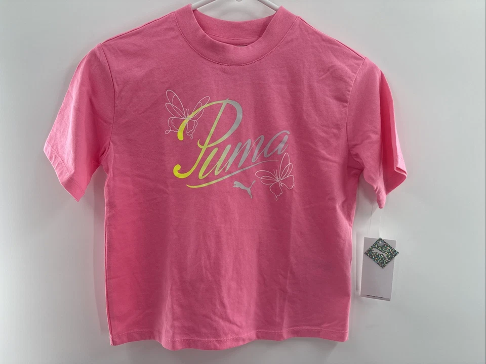 Conjunto de 2 piezas Camiseta sin mangas corta Puma atlética juvenil entrenamiento deportivo ropa activa para niñas M Foto 2 de 4