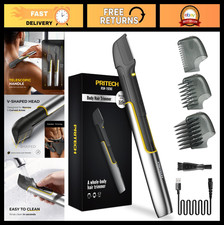 Electric Body  Pubic Hair Trimmer for Men - Waterproof, V-Shaped Head, USB Rech